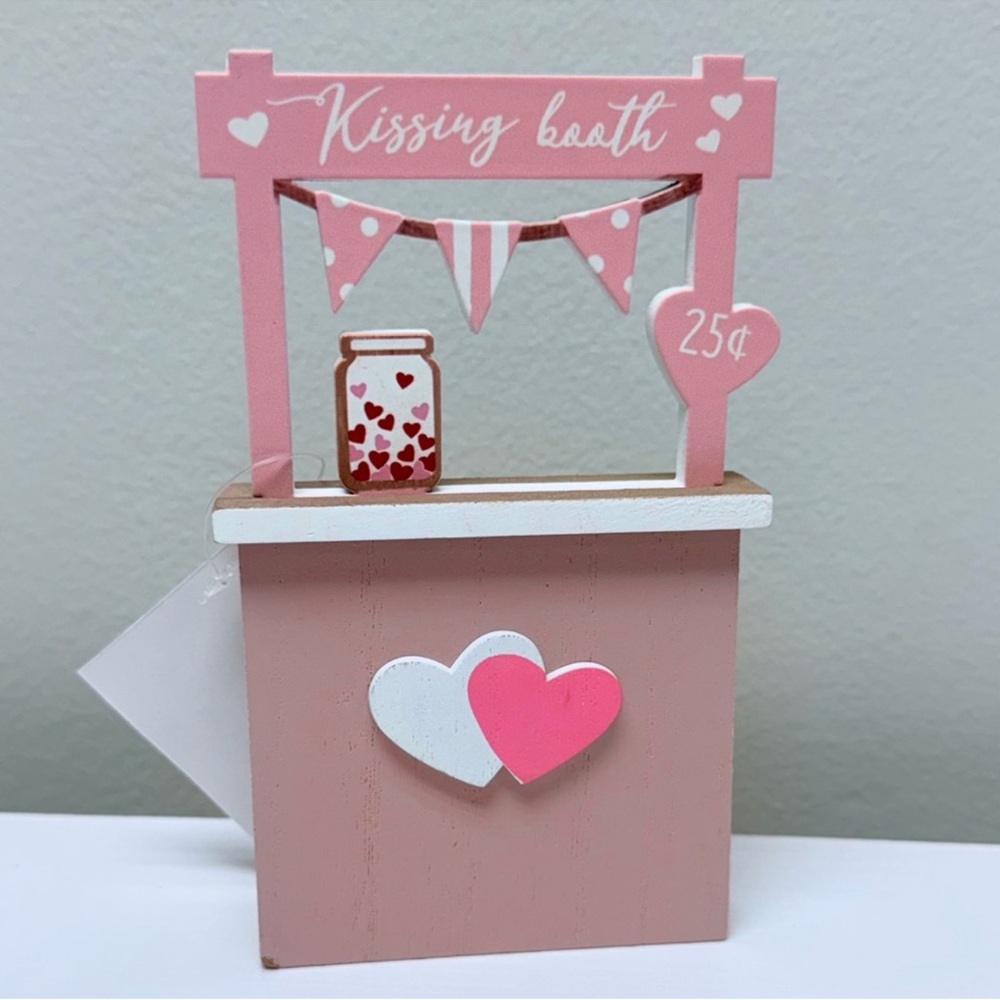 3 for $15 SALE New Hobby Lobby Kissing Booth Wooden Tabletop Decor Pink